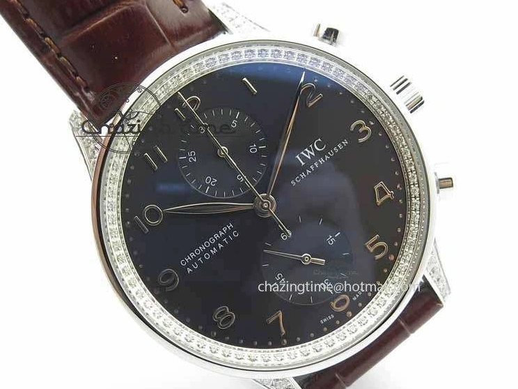 MIROTIME 0403 Unique Portuguese IW3714 Diam ZF V2 1:1 Best Edition Gray Dial On Brown Leather Strap A79350 (Slim Movement) 7250